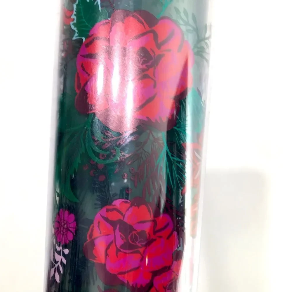 Starbucks Green Pink Floral Holiday Venti 24 oz. Cold Cup Tumbler Winter 2022